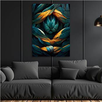 Dikey Sanat Temalı Cam Tablo 521