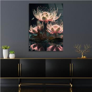 Dikey Sanat Temalı Cam Tablo 448