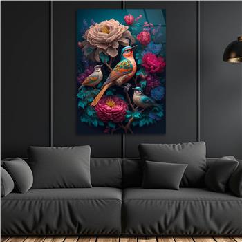 Dikey Sanat Temalı Cam Tablo 349