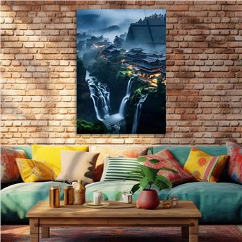 Dikey Doğa Temalı Cam Tablo 243