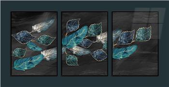 Alüminyum Çerçeveli Sanat Temalı 3lü Set MDF Tablo 0037