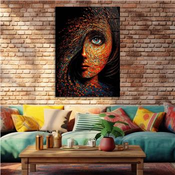 Dikey Sanat Temalı Cam Tablo 373