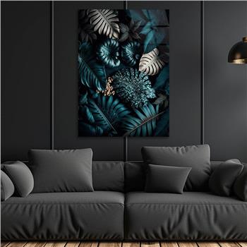 Dikey Sanat Temalı Cam Tablo 504