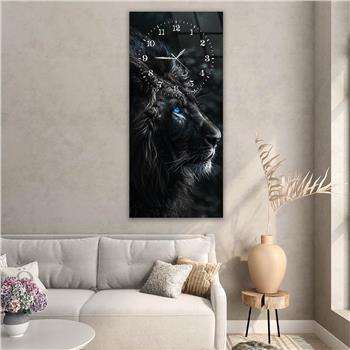 Dikey Üstten Saatli Sanat Temalı Cam Tablo 088