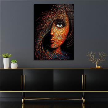 Dikey Sanat Temalı Cam Tablo 373