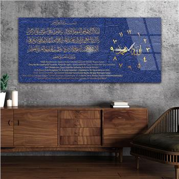 Horizontaal, Aan De Zijkant Voorzien Van Een Klok, Religieus Thema Gehard Glasschilderij 019