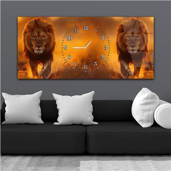 Yatay Saatli Ortadan Sanat Temalı Cam Tablo143