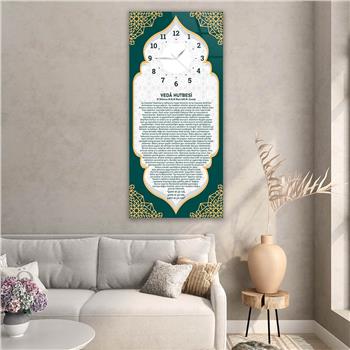 لوحة زجاجية أفقية ذات طابع ديني مع ساعة العمودية 054