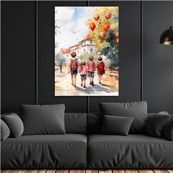 Dikey Sanat Temalı Cam Tablo 443