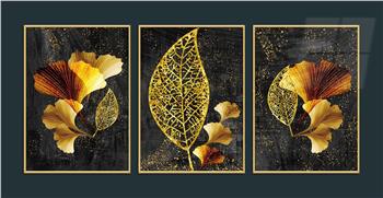 Alüminyum Çerçeveli Sanat Temalı 3lü Set MDF Tablo 0058