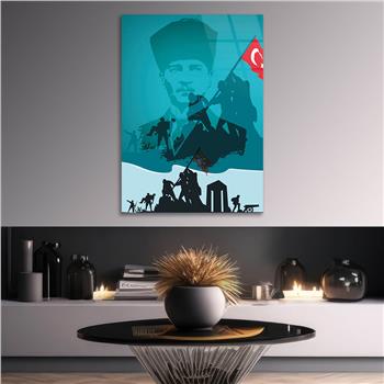 Dikey VatanTemalı Cam Tablo 159