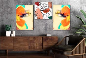 SANAT TEMALI CAM TABLO SAAT SETİ 