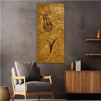 Vertikales bedrucktes Glas Kunst und Naturthema mit Uhr Oben  048