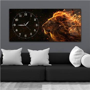 Yatay Saatli Yandan Sanat Temalı Cam Tablo 300