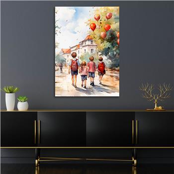 Dikey Sanat Temalı Cam Tablo 443