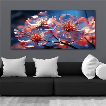 Yatay Saatli Ortadan Sanat Temalı Cam Tablo116