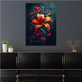 Dikey Sanat Temalı Cam Tablo 459