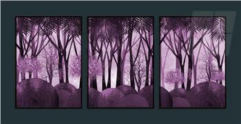 Alüminyum Çerçeveli Sanat Temalı 3lü Set MDF Tablo 0032