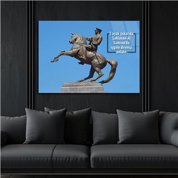 Yatay VatanTemalı Cam Tablo 136