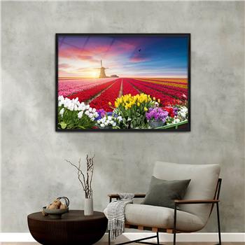 Aluminium Omlijste Natuur Thema Geharde Glasschilderij 136