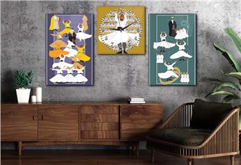 Kunst Thematisches 2-teiliges bedrucktes Glas und Uhrenset