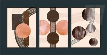 Alüminyum Çerçeveli Sanat Temalı 3lü Set MDF Tablo 0015