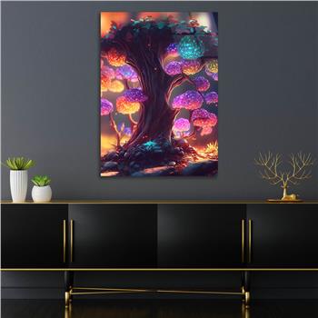 Dikey Sanat Temalı Cam Tablo 466