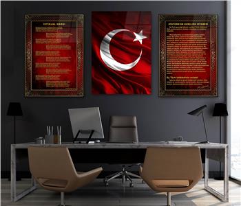  3lü Set VatanTemalı Cam Tablo 15