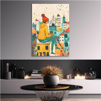 Dikey Sanat Temalı Cam Tablo 359