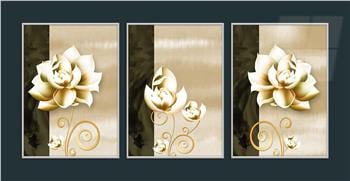 Alüminyum Çerçeveli Sanat Temalı 3lü Set MDF Tablo 0041