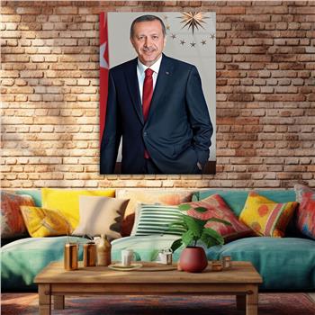 Cumhurbaşkanı Recep Tayyip Erdoğan GÖRSELLİ  CAM TABLO