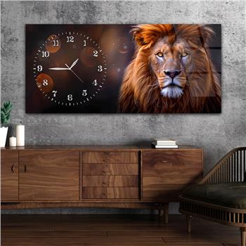 Yatay Saatli Yandan Sanat Temalı Cam Tablo 345