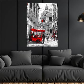 Dikey Sanat Temalı Cam Tablo 546