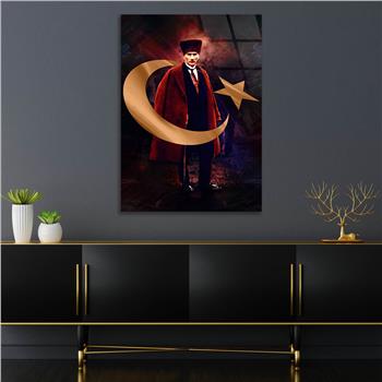 Dikey Vatan Temalı Cam Tablo 300