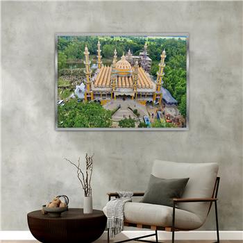 لوحة زجاجية ديني مع اطار ألمنيوم