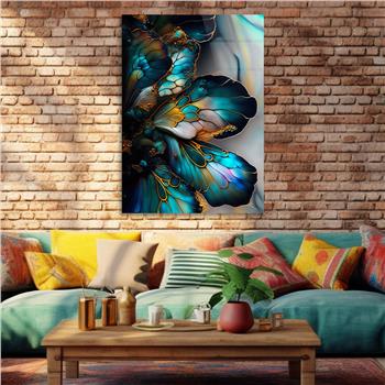 Dikey Sanat Temalı Cam Tablo 372