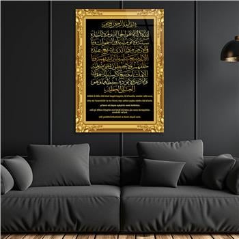 AYETL KÜRSİ VE MANASI YAZILI CAM ABLO 