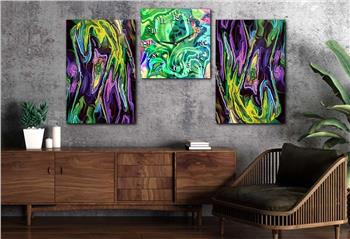 Kunst Thematisches 2-teiliges bedrucktes Glas und Uhrenset