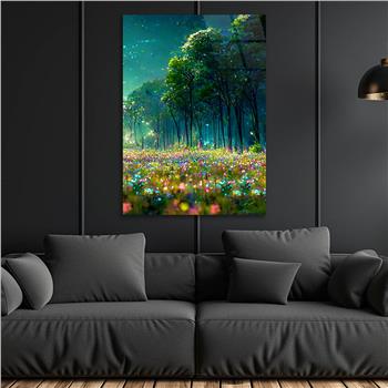 Dikey Doğa Temalı Cam Tablo 247