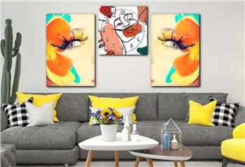 SANAT TEMALI CAM TABLO SAAT SETİ 