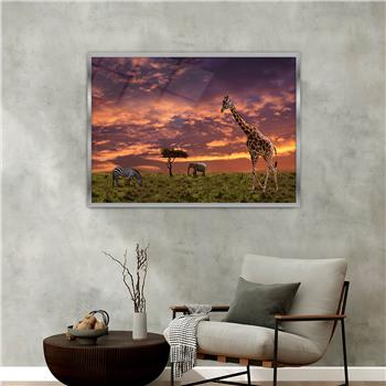 Aluminium Omlijste Natuur Thema Geharde Glasschilderij 091