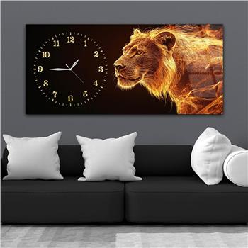 Yatay Saatli Yandan Sanat Temalı Cam Tablo 309