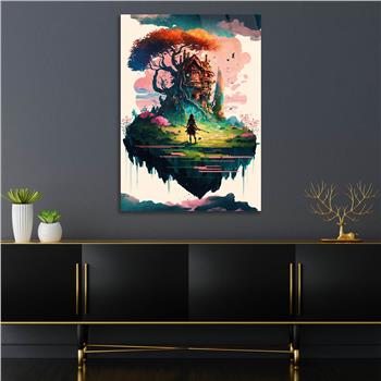 Dikey Sanat Temalı Cam Tablo 323