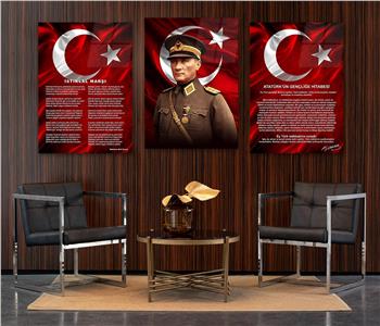  3lü Set VatanTemalı Cam Tablo 35