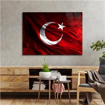 Yatay VatanTemalı Cam Tablo 108