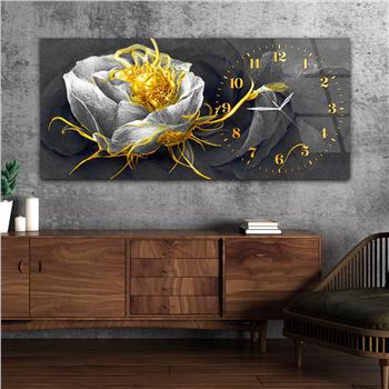 Yatay Saatli Yandan Sanat Temalı Cam Tablo 245