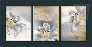 Alüminyum Çerçeveli Sanat Temalı 3lü Set MDF Tablo 0062