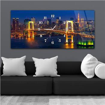 Yatay Saatli Ortadan Sanat Temalı Cam Tablo140