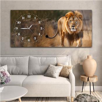 Yatay Saatli Yandan Sanat Temalı Cam Tablo 366