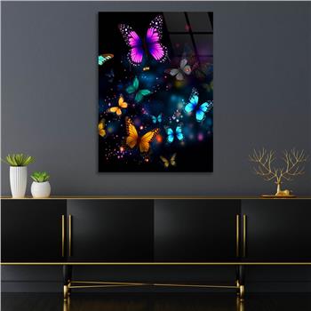 Dikey Sanat Temalı Cam Tablo 425